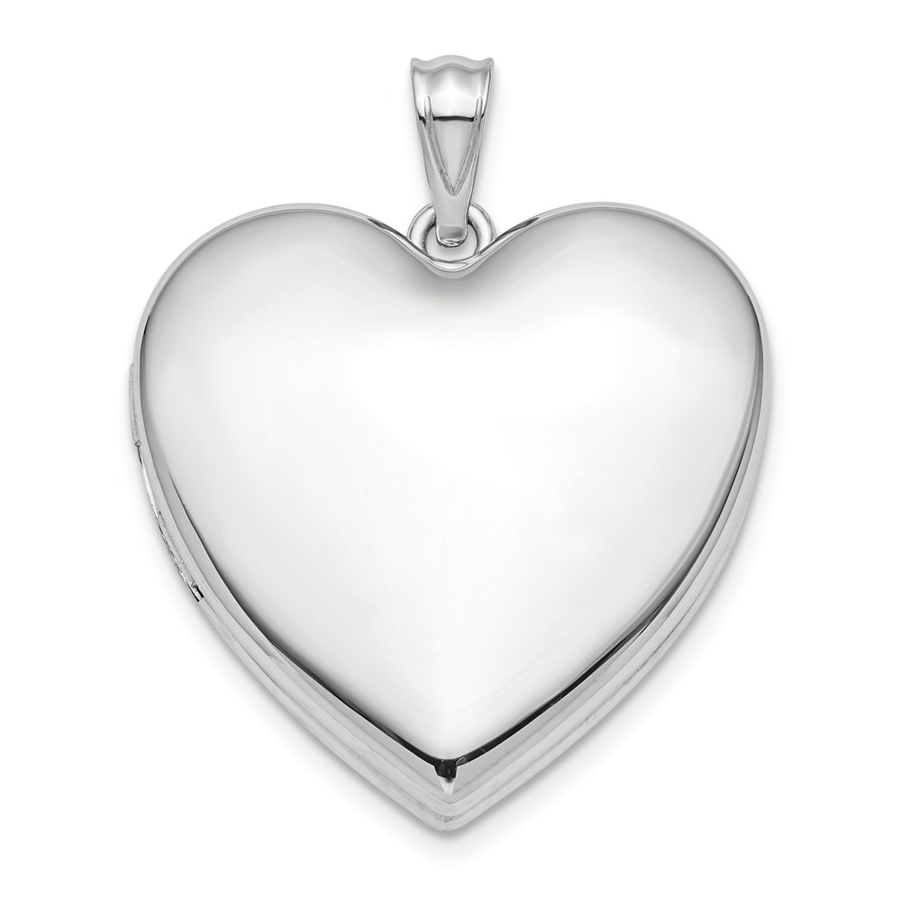 QLS866.jpg Sterling Silver Rhodium-plated 24mm Plain Ash Holder Heart Locket - Image 1