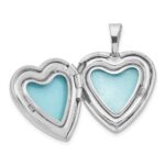 Sterling Silver Gold-tone Polished & Satin 16mm Heart Locket - Image 3
