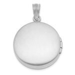 Sterling Silver Rhodium 20mm Grooved & Polished Pawprint Round Locket - Image 4