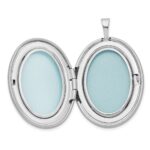 Sterling Silver RH 26mm Satin/Polished Enameled Roses Mom Oval Locket - Image 3