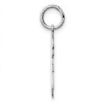 SS Rh-plt D/C Engraveable Girl Polished Front/Satin Back Disc Charm - Image 2