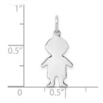 Sterling Silver Rhod-plated Eng. Boy Polished Front/Satin Back Disc Charm - Image 3