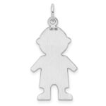 Sterling Silver Rhod-plated Eng. Boy Polished Front/Back Disc Charm - Image 4