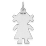 Sterling Silver Rhod-plated Eng. Girl Polished Front/Satin Back Disc Charm - Image 4