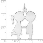 Sterling Silver Rhodium-plated Engraveable Boy/Girl Disc Charm - Image 3