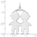 SS Rh-plt Engraveable Boy/Boy Polished Front/Satin Back Disc Charm - Image 3