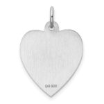Sterling Silver Rhodium-plated Engraveable Girl Disc Charm - Image 4