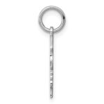 Sterl Silver Rh-plt Engraveable Girl Polished Front/Satin Back Disc Charm - Image 2