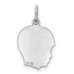 Sterling Silver Rh-plt Engraveable Boy Disc Charm Polish on Front/Back - Image 4