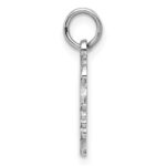 Sterl Silver Rh-plt Engraveable Girl Polished Front/Satin Back Disc Charm - Image 2