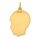 Sterling Silver GP Engraveable Boy Polished Disc Charm - Image 4