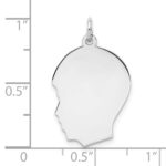 Sterling Silver Rhod-plate Eng. Boy Polished Front/Satin Back Disc Charm - Image 3
