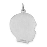 Sterling Silver Rhod-plated ENG. Boy Polished Front/Satin Back Disc Charm - Image 4
