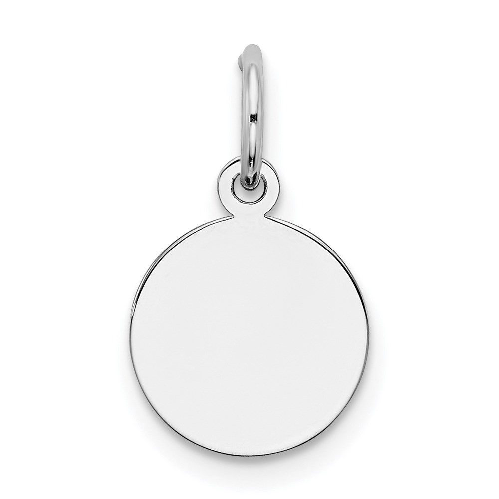 QM370-4.jpg SS Rh-plt Engraveable Round Polished Front/Satin Back Disc Charm - Image 1