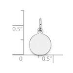 SS Rh-plt Engraveable Round Polished Front/Satin Back Disc Charm - Image 3