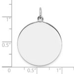 SS Rh-plt Engraveable Round Polished Front/Satin Back Disc Charm - Image 3