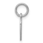 Sterling Silver Rhodium-plated Engraveable Heart Polished Disc Charm - Image 2