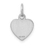 Sterling Silver Rh-plt Engraveable Heart Polished Front/Back Disc Charm - Image 4