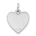 Sterling Silver Rhod-plated Eng. Heart Polish Front & Back Disc Charm - Image 4