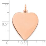Sterling Silver RG Plated Eng. Heart Polish Front/Satin Back Disc Charm - Image 2