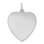SS Rh-plt Engraveable Heart Polished Front/Satin Back Disc Charm - Image 4