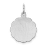 Sterling Silver Rh-plt Engraveable Polished Front/Satin Back Disc Charm - Image 4