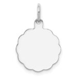 Sterling Silver Rh-plt Engraveable Polished Front/Satin Back Disc Charm