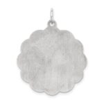 Sterling Silver Rh-plt Engraveable Polished Front/Satin Back Disc Charm - Image 4