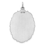 Sterling Silver Rh-plt Engraveable Polished Front/Satin Back Disc Charm - Image 4
