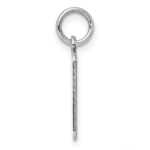 Sterl Silver Rh-plt Engraveable Rectangle Polished Front/Back Disc Charm - Image 2