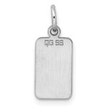 SS Rh-plt Engraveable Rectangle Polished Front/Satin Back Disc Charm - Image 4