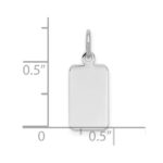 SS Rh-plt Engraveable Rectangle Polished Front/Satin Back Disc Charm - Image 3