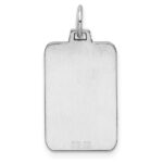 Sterling Silver Rhod.-plated Eng. Rect. Polish Front/Back Disc Charm - Image 4