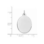 Sterling Silver Rhod-plate Eng. Oval Polish Front/Back Disc Charm - Image 3