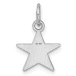 Sterling Silver Rhodium-plated Engraveable Star Disc Charm - Image 4