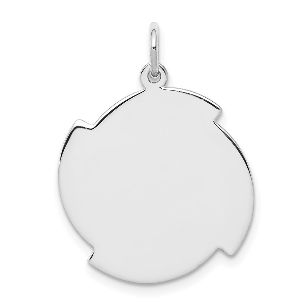 QM465-4.jpg Sterling Silver Rhodium-plated Engraveable Disc Charm - Image 1