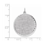 SS Rh-plt Engraveable Round Patterned Polished Front/Satin Back Disc - Image 3