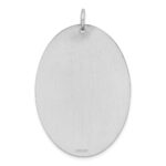 Sterl Silver Rh-plt Engraveable Oval Polished Front/Satin Back Disc Charm - Image 6
