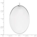 Sterl Silver Rh-plt Engraveable Oval Polished Front/Satin Back Disc Charm - Image 4