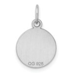 Sterling Silver Rh-plt Engraveable Round Polished Front/Back Disc Charm - Image 6
