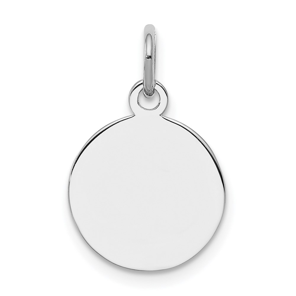 QM497-7.jpg Sterling Silver Rh-plt Engraveable Round Polished Front/Back Disc Charm - Image 1