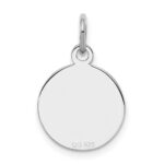Sterling Silver Rh-plt Engraveable Round Polished Front/Back Disc Charm - Image 2
