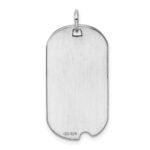 Sterling Silver Rhod.-plate Eng. Dog Tag Polish Front/Satin Back Disc Charm - Image 5