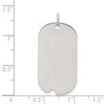 Sterling Silver Rhod.-plate Eng. Dog Tag Polish Front/Satin Back Disc Charm - Image 4