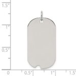 Sterling Silver Rhod-plate Eng. Dog Tag Polish Front/Satin Back Disc Charm - Image 4