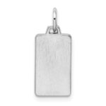 Sterling Silver Rhod-plate Eng. Rect. Polish Front/Satin Back Disc Charm - Image 6