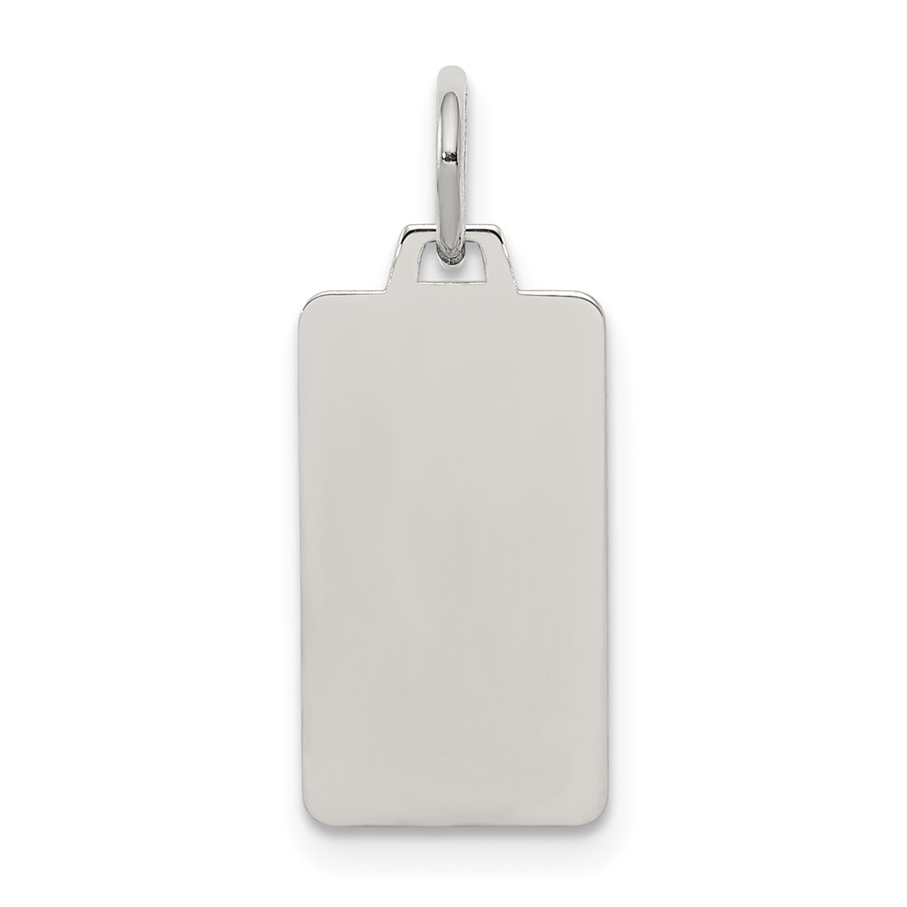 QM505-5.jpg Sterling Silver Rhod-plate Eng. Rect. Polish Front/Satin Back Disc Charm - Image 1