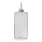 Sterling Silver Rhod-plate Eng. Rect. Polish Front & Back Disc Charm - Image 4