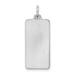 Sterling Silver Rhod-plate Eng. Rect. Polish Front/Satin Back Disc Charm - Image 6