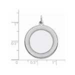 Sterling Silver Rhod-plated Eng. Round Polish Front/Satin Back Disc Charm - Image 2